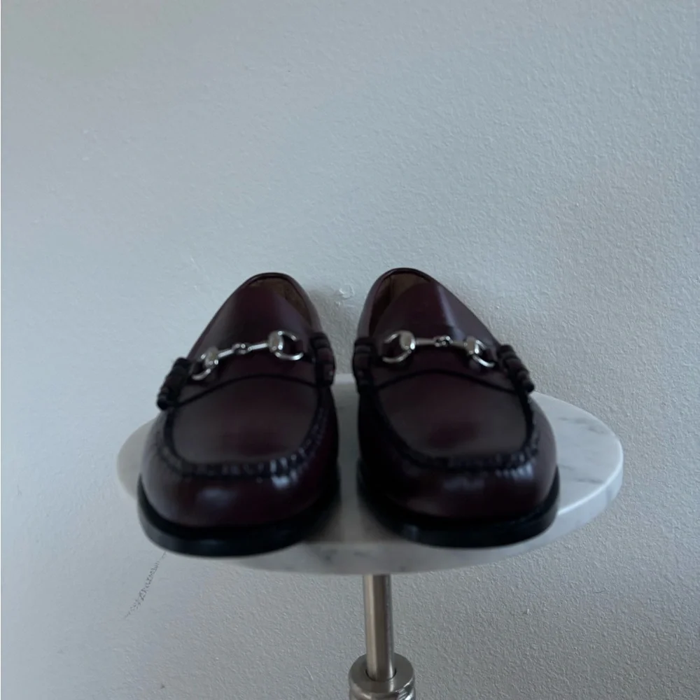 GH Bass Dark Brown Leather Loafers with Silver Accents - Picture 5 of 7